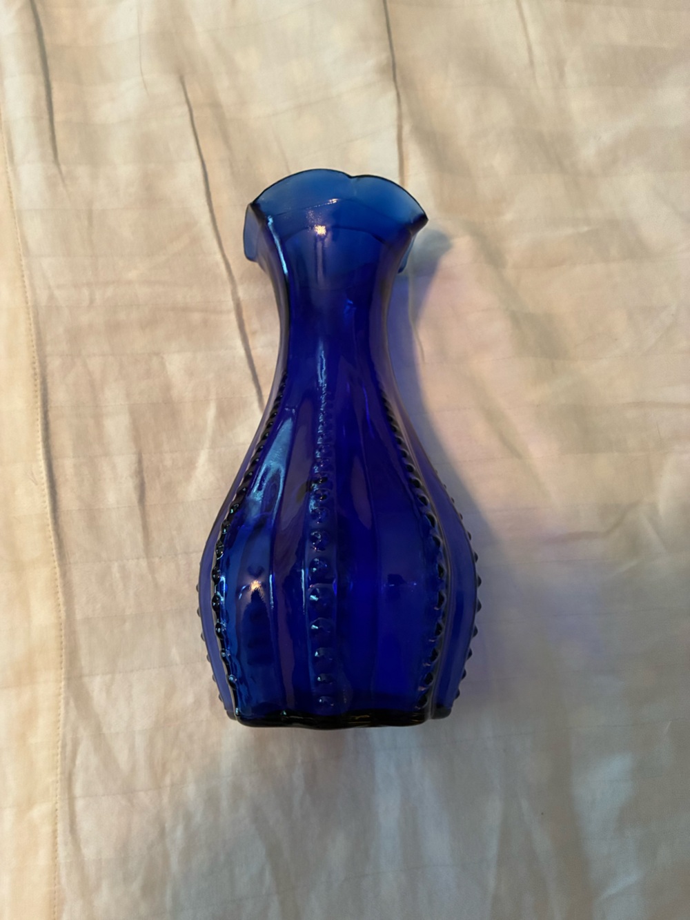 Handcrafted Cobalt Blue Glass Decorative Vase - Home Accents